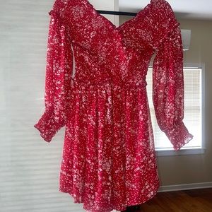 Floral Red Dress